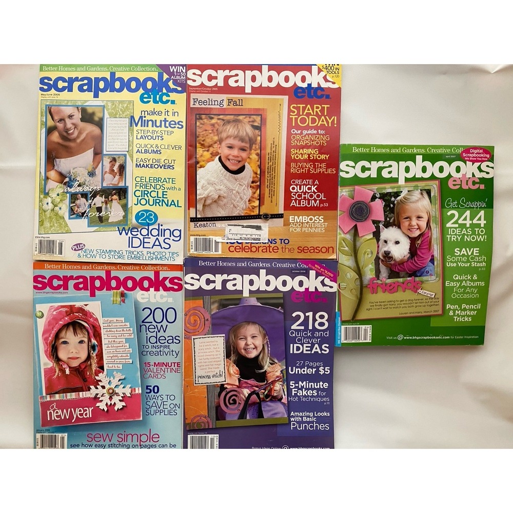 5-SCRAPBOOKS ETC MAGAZINE LOT From 2005, 2006 And 2007